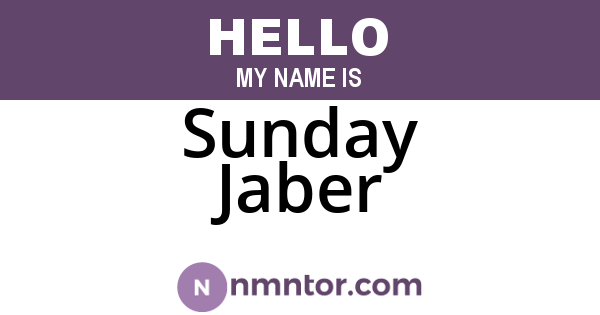 Sunday Jaber