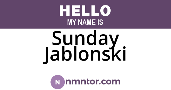 Sunday Jablonski