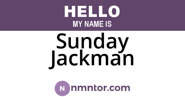 Sunday Jackman