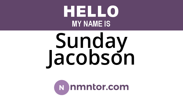 Sunday Jacobson