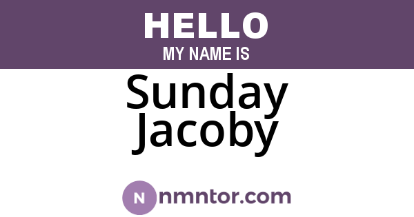 Sunday Jacoby