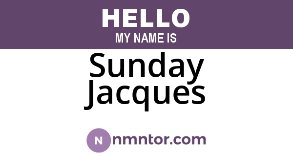 Sunday Jacques