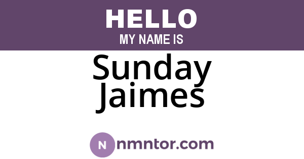 Sunday Jaimes