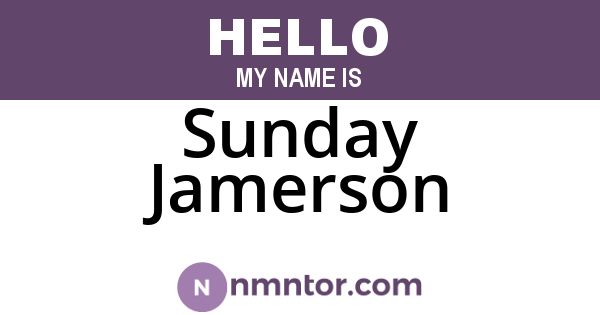 Sunday Jamerson
