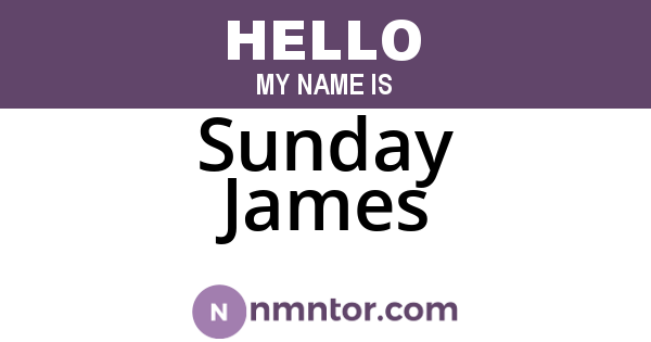 Sunday James