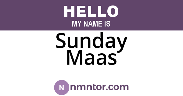 Sunday Maas