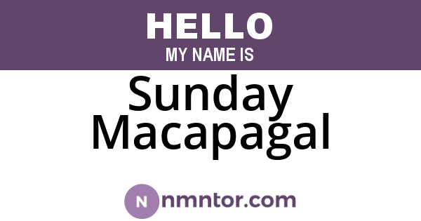 Sunday Macapagal