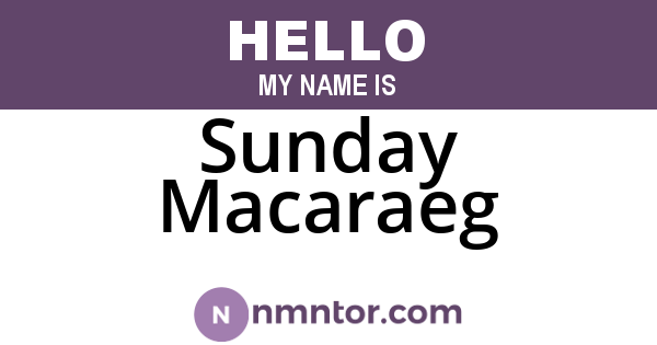 Sunday Macaraeg