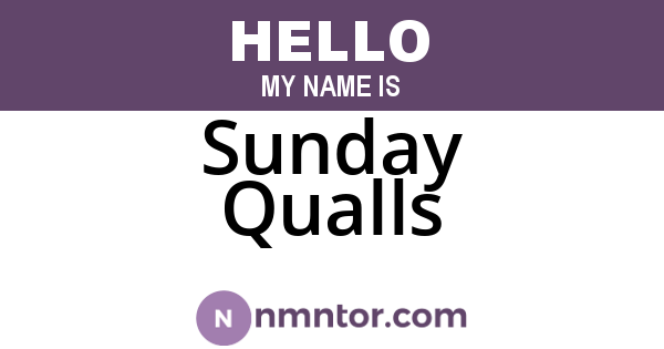 Sunday Qualls