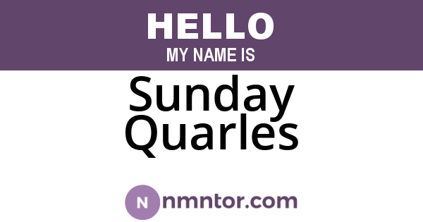 Sunday Quarles