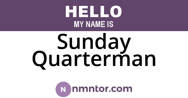 Sunday Quarterman