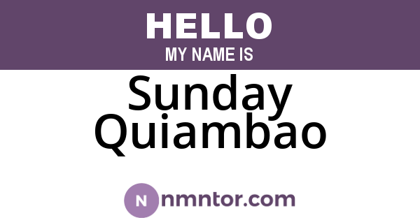 Sunday Quiambao