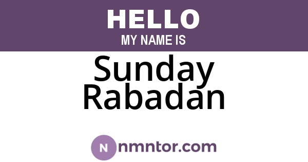 Sunday Rabadan
