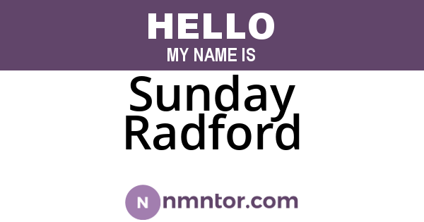 Sunday Radford