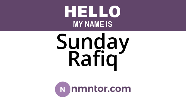 Sunday Rafiq