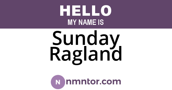 Sunday Ragland