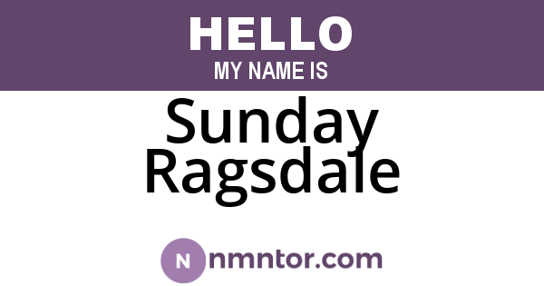 Sunday Ragsdale