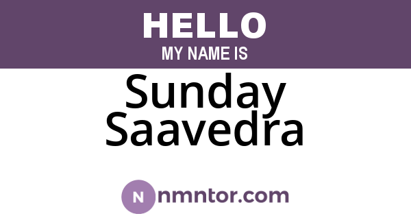 Sunday Saavedra