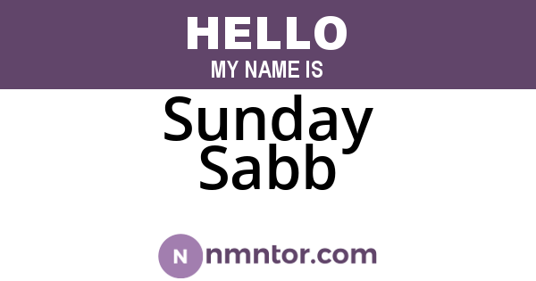 Sunday Sabb