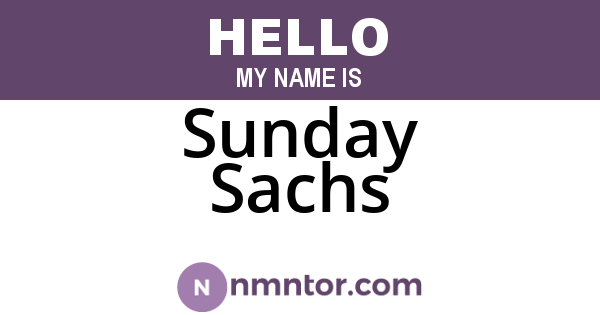 Sunday Sachs