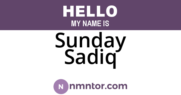 Sunday Sadiq