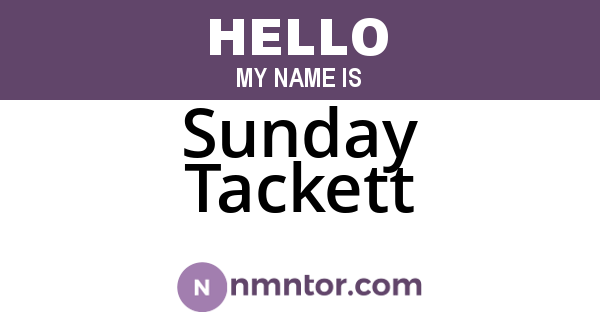 Sunday Tackett