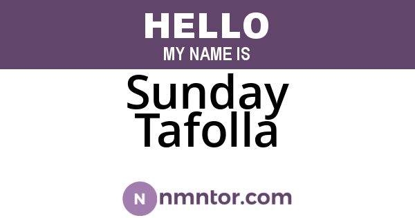 Sunday Tafolla