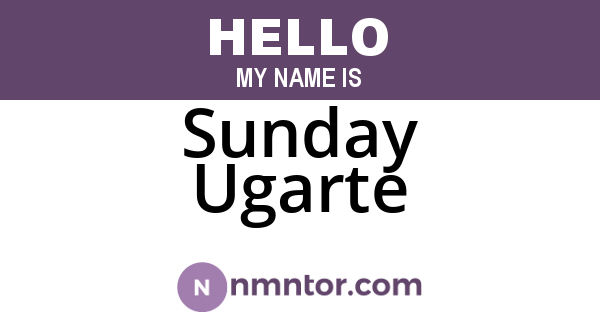 Sunday Ugarte
