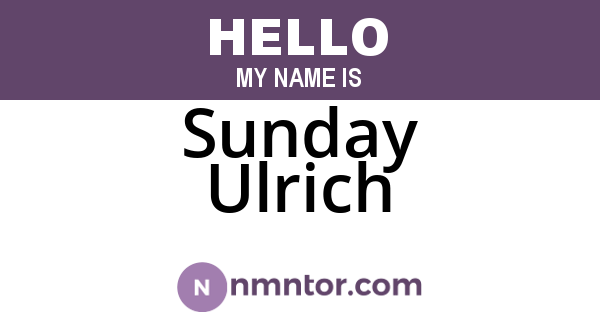 Sunday Ulrich
