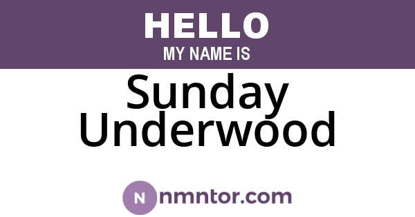 Sunday Underwood