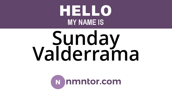 Sunday Valderrama
