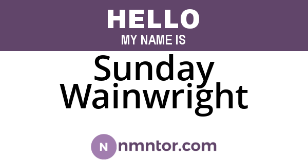 Sunday Wainwright