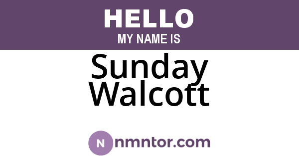 Sunday Walcott