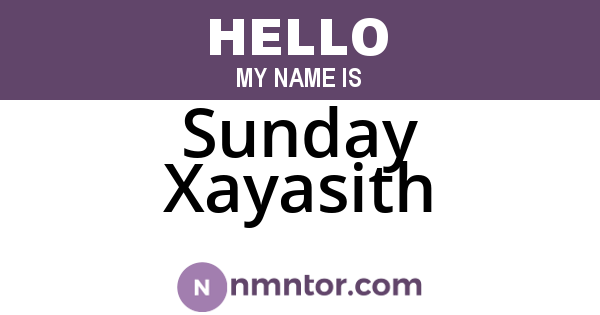 Sunday Xayasith