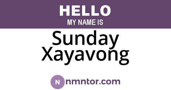 Sunday Xayavong