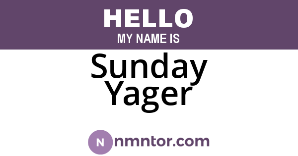 Sunday Yager