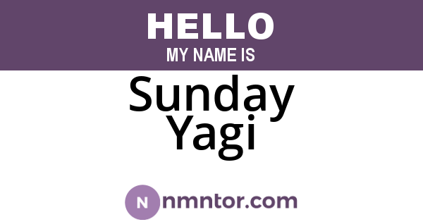 Sunday Yagi