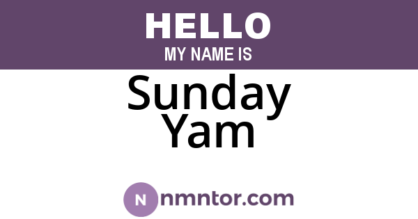 Sunday Yam