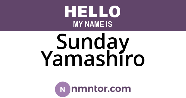 Sunday Yamashiro