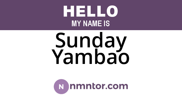 Sunday Yambao