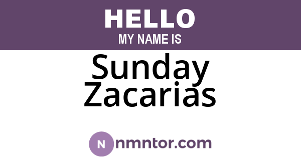 Sunday Zacarias