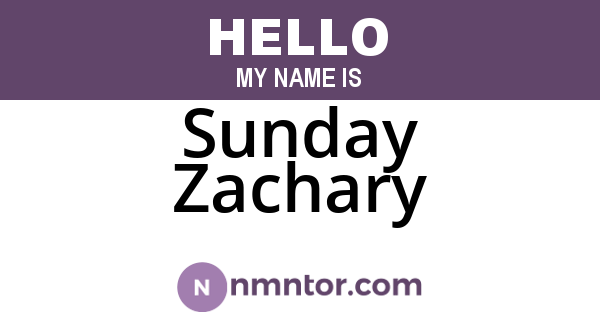 Sunday Zachary