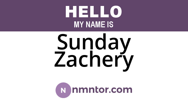 Sunday Zachery