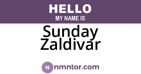 Sunday Zaldivar