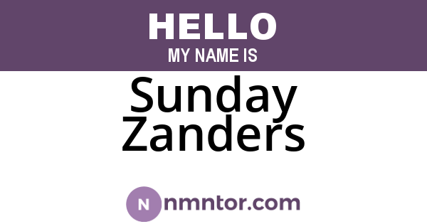 Sunday Zanders