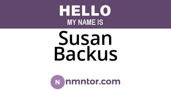 Susan Backus