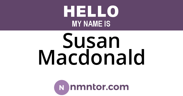 Susan Macdonald