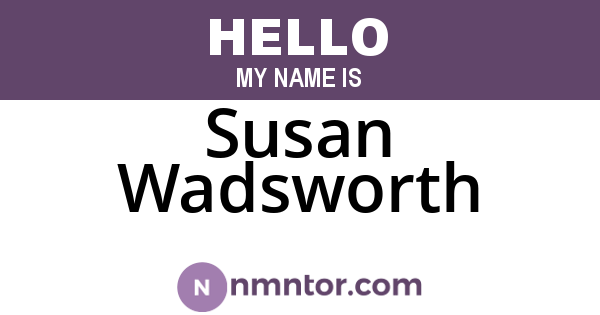 Susan Wadsworth