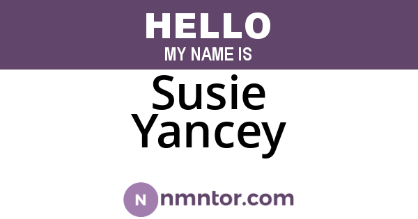 Susie Yancey