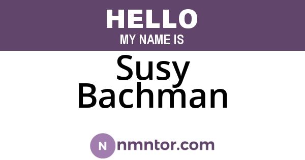 Susy Bachman